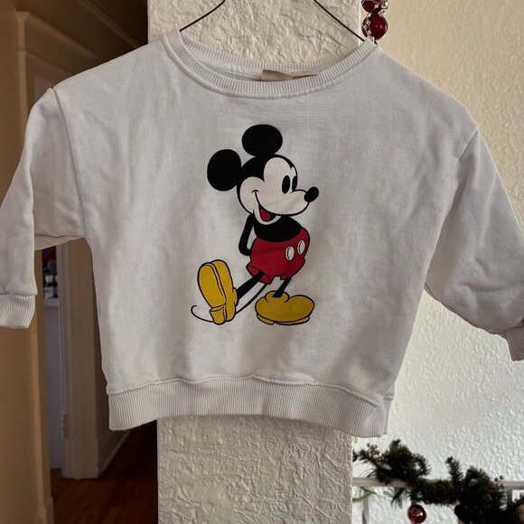 Zara Girls Mickey Mouse Sweatshirt Crewneck Size 4 - Picture 1 of 3